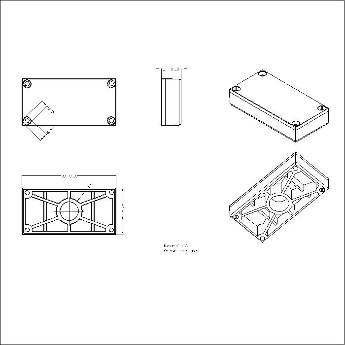 10050 Plastic Box 50 X 100 X 21mm With 4 Holes ABS Light Grey Colour