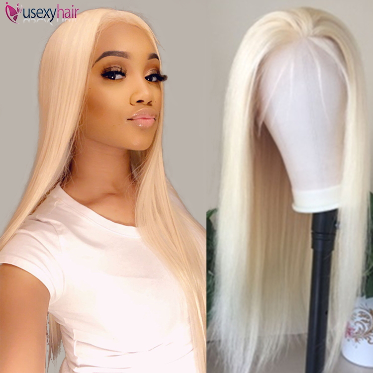 Best Quality 613 Lace Front Wig Raw Virgin Russian Cuticle Aligned Human Hair Blonde Wigs