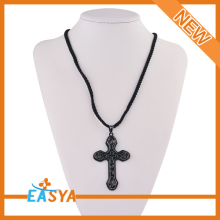 Black Chain Jewelry Horseshoe Nail Cross Necklace
