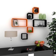 Pack Of 6 Wood Square Wall Cube Shelves