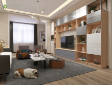 Grey and Light Walnut Customizing Wall Unit