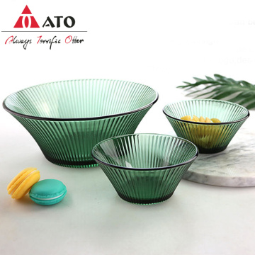 ATO 3PCS/SET Home Küchenfarben Glas Obst &amp; Gemüse Salat Schalen Glasschale