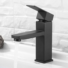 Black Deck Mounted Bathroom Sink Faucet