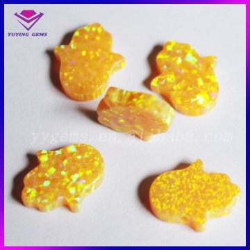 Synthetic Opal Hamsa Hand 11x13MM Loose Opal Gemstone with 925 Sterling Chain