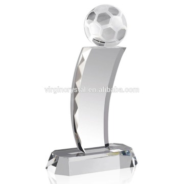 Clear And Bank Crystal Football Trophy With World Quality For VIP Trophy