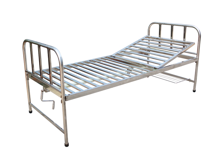 Single Crank Manual Stainless Steel Hospital Bed