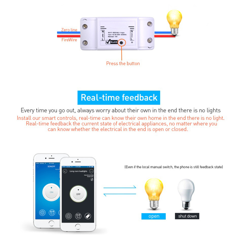 OEM Intelligent Saving 220V EU US UK Electrical Wireless Remote Control Smart Wifi Water Heater Wall Light Power Switch