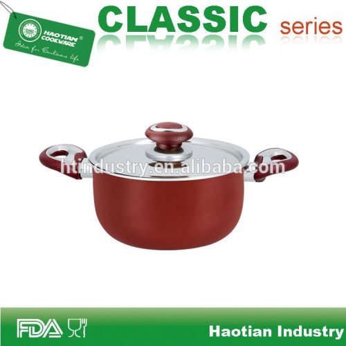 Aluminum non stick dutch oven with stainless steel lid