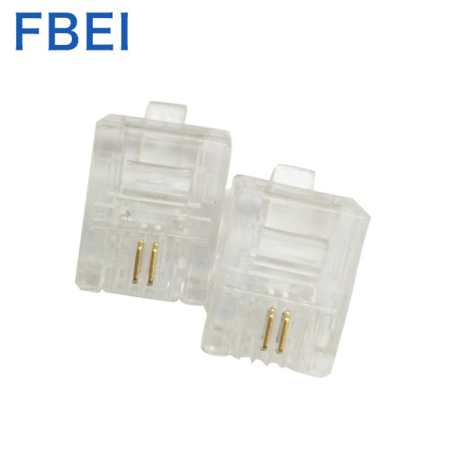 Gold plating 6P2c connector Telephone plug