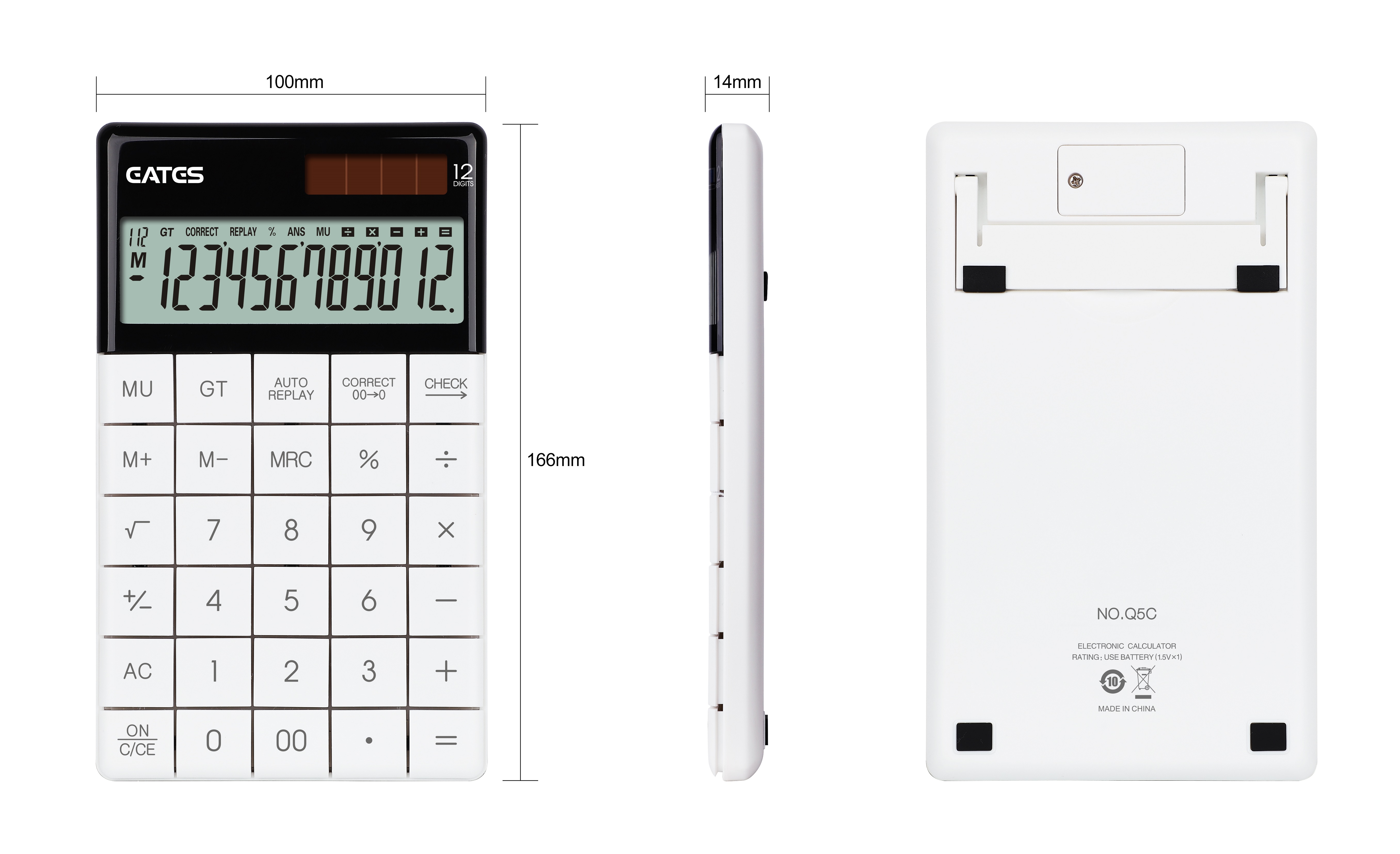 EATES High quality Solar ABS Flat calculator manufacture with supporting stand