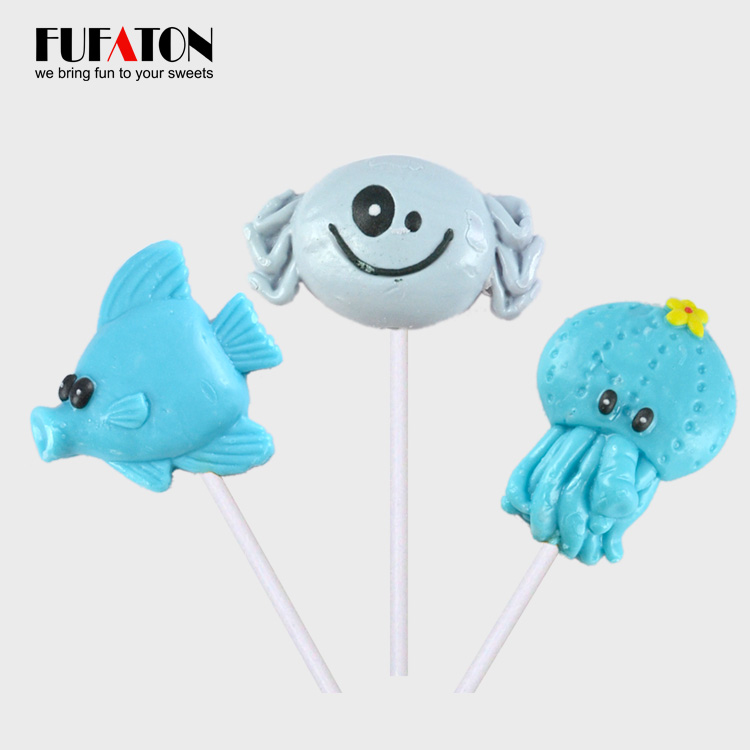 Hot sell handmade cartoon shaped lollipop candy for kids