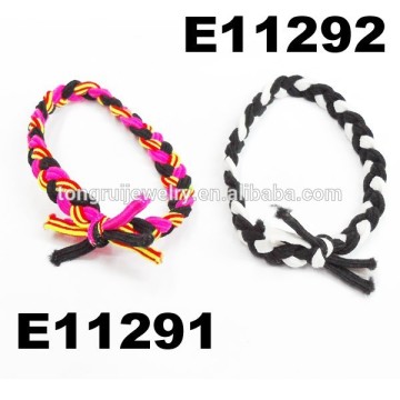 girls multi color braided elastic hairband bungee cord