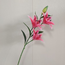 High Quality 3 Heads Silk Flower Lilies for Home Decor