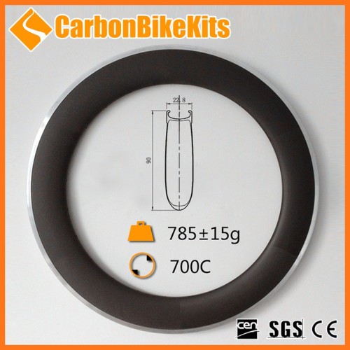 CBK semi alloy 700c bike rims caron clincher with aluminium brake surface