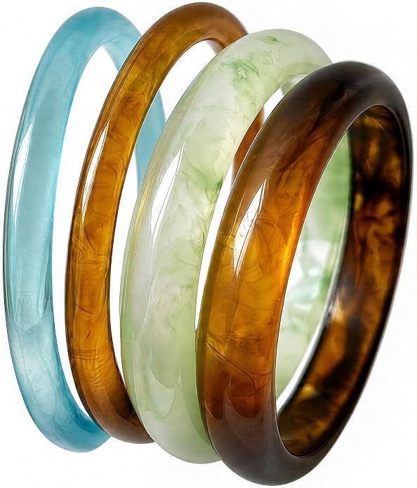 Geometric Acrylic Bangle Set