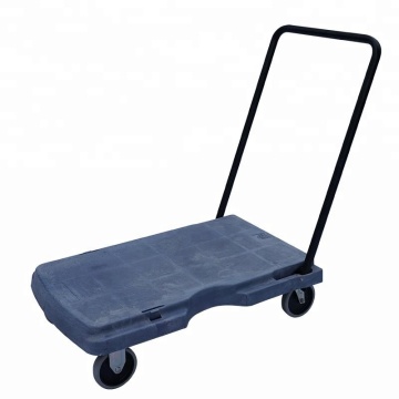 Foldable 4-Wheeled Plastic Trolley with Handle