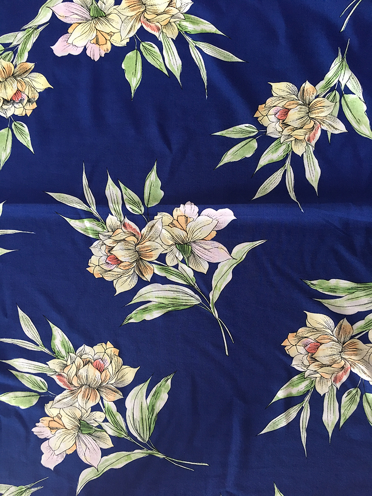 Flower Design Rayon Poplin shuttle Light Printing Fabric