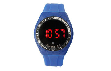Blue Silicone Led Digital Wrist Watch Boys Sport Electronic Watch