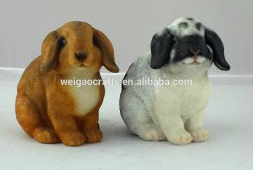 Artificial resin rabbit for garden decoration