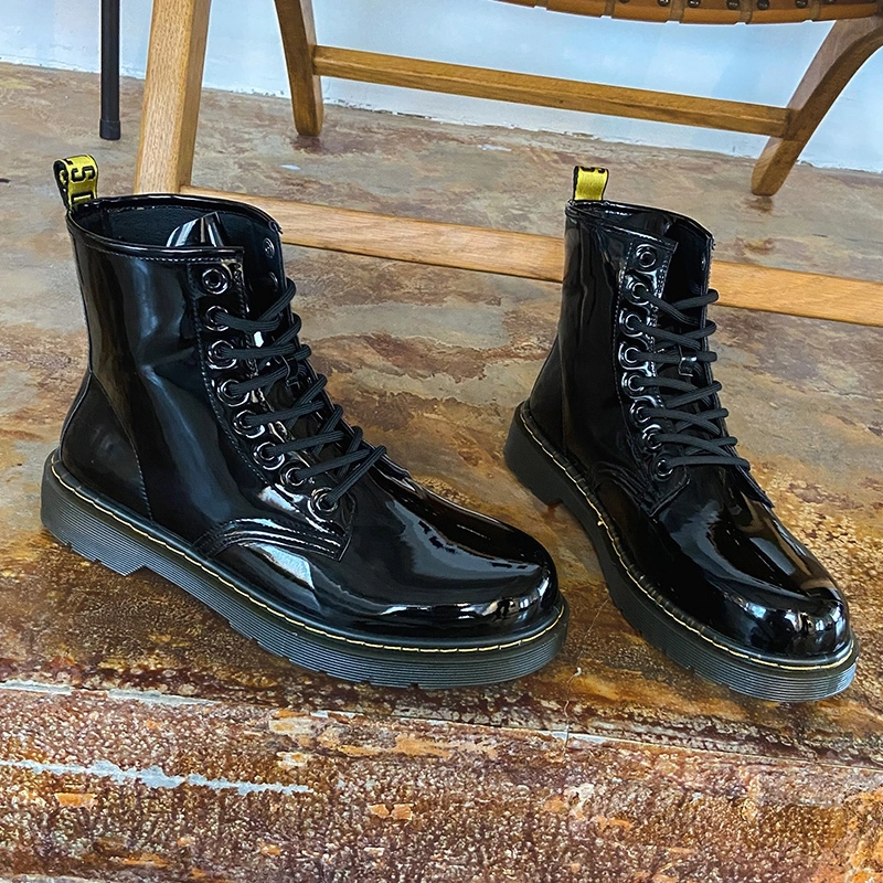 Custom Leather Waterproof Wear-Resist Rubber Outsole Men Boots