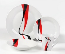 16 Piece Porcelain Dinner Set Ribbon