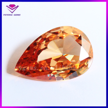 Precious Champagne CZ Pear Shape Cubic Zirconia Rough Stones Prices