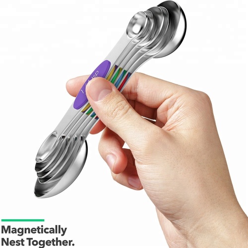 Juego de cucharas de medición magnética apilable premium