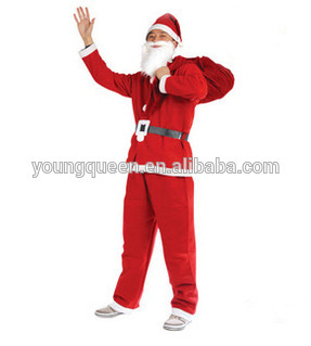 CM65 adult male Santa Claus Christmas clothing sets of 7pcs clothes non-woven clothing