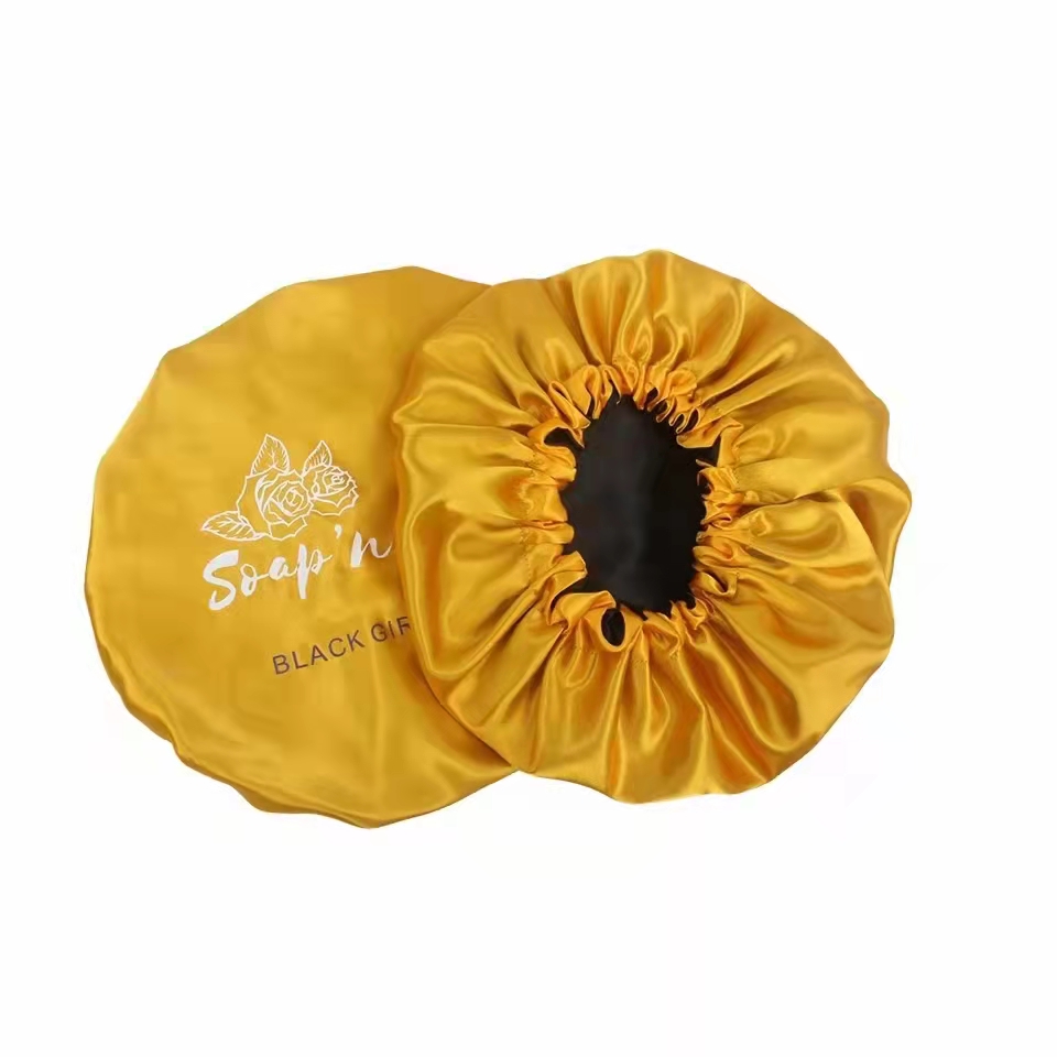 Low MOQ Private Label Sleep Bonnet Custom Hair Silk Satin Bonnets With Logo Stain Head Wrap