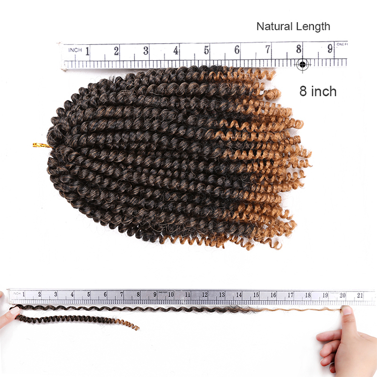 Good Quality 8inch braiding hair curly braid bob red bulk color unstreched extension ombre bomb braids crochet spring twist hair