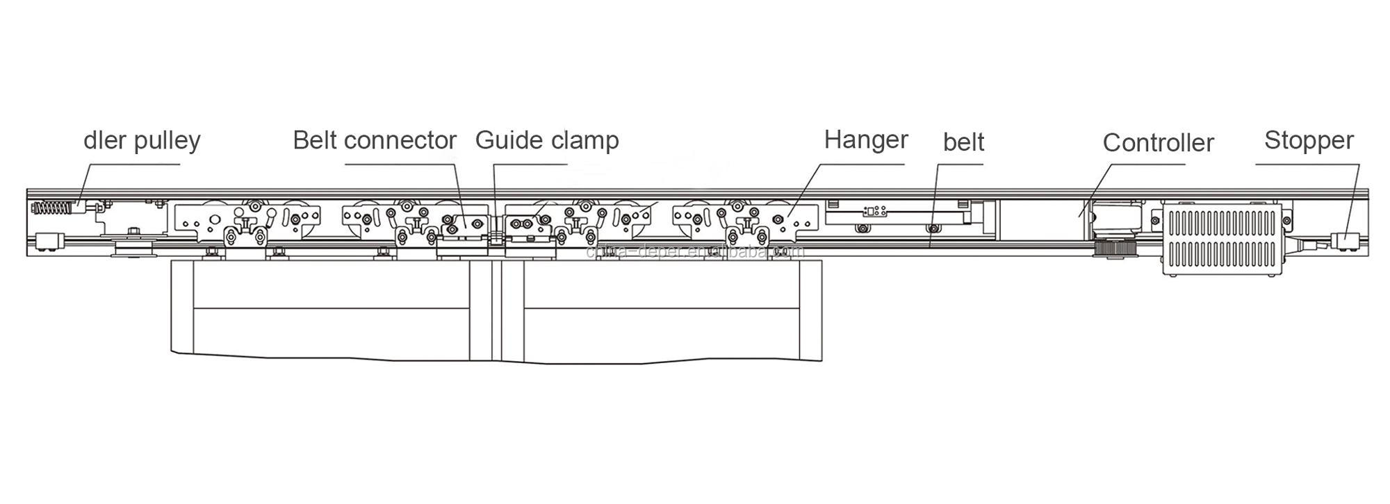 200kg per door bearing Aluminum Alloy sensor automatic sliding door