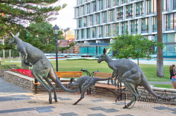 Large outdoor statues metal craft bronze kangaroo statue