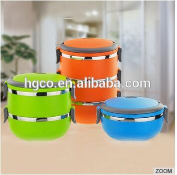 stainless steel lunch box round apple shape themro container