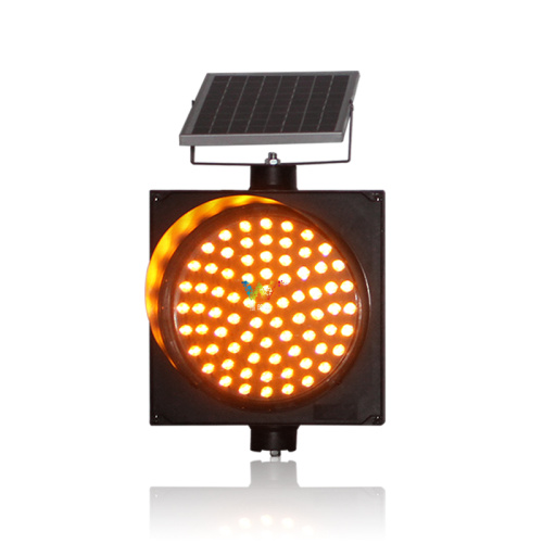 300mm yellow blinking solar power warning traffic light