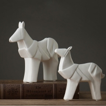 Nordic Simple Ceramic Horse Ornaments for Living Room Decor