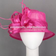 Pink Sinamay Hat With Flower Decoration