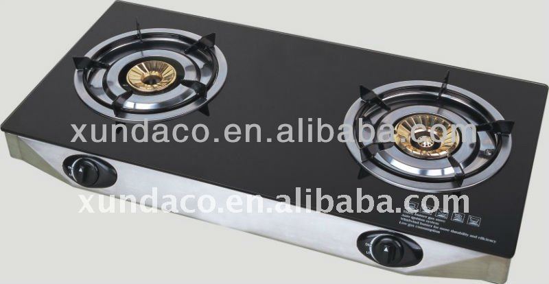 2 Burners Tempered Glass Panel Gas Stove