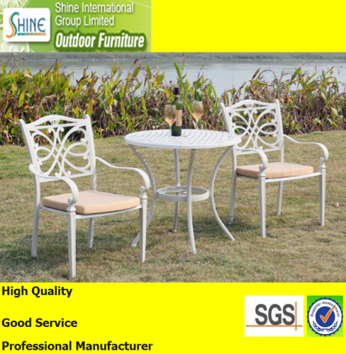 Outdoor furniture aluminum casting conversation chairs with table for garden furniture