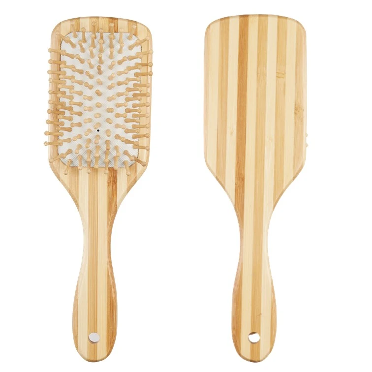 Private Biodegradable Bamboo Paddle Hair Brush for Fast Drying Hair and Massage Salon