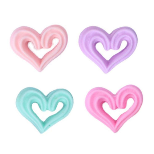 Beau Pastel creux coeur résine Flatback Cabochons doux amour coeur dos plat embellissements Scrapbooking cheveux accessoires bricolage