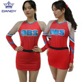 Uniforme da cheerleader rossa personalizzata