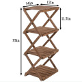 4-Tier Foldable Flower Rack Plant Stand Wood Shelf