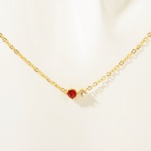 Designer Small Birthstone Zircon Retro Literary Pendant Necklace