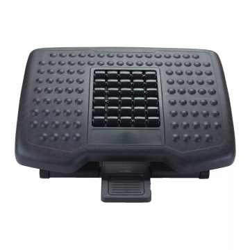 Adjustable Height Black Foot Rest with Rollers for Massage