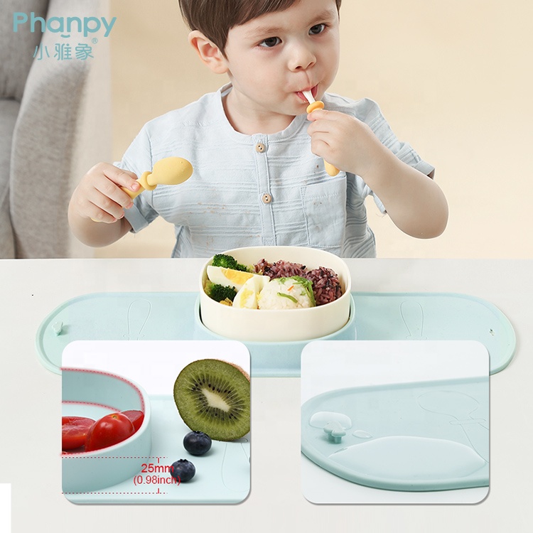 Ensemble de couverts en silicone portable pour bébé pour enfants