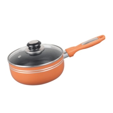 Orange Aluminum Nonstick Sauce Pan