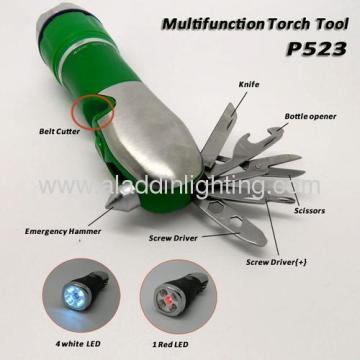 Multifunction Emergency Auto Hammer Tool With Led Torch 