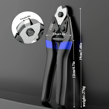 Blue and black wire rope cutter