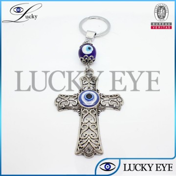 new design evil eye key chains in turkish style with crystal rhinestone key ring
