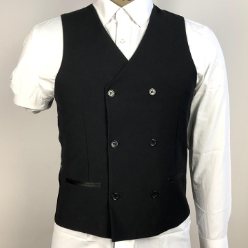 black formal men breasted waistcoat